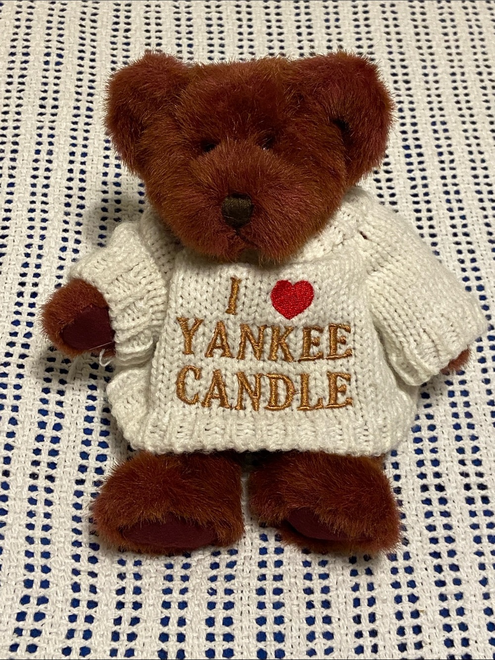 Russ Yankee Candle Teddy Bear I Love Yankee Candle Sweater Plush 8” Original Tag
